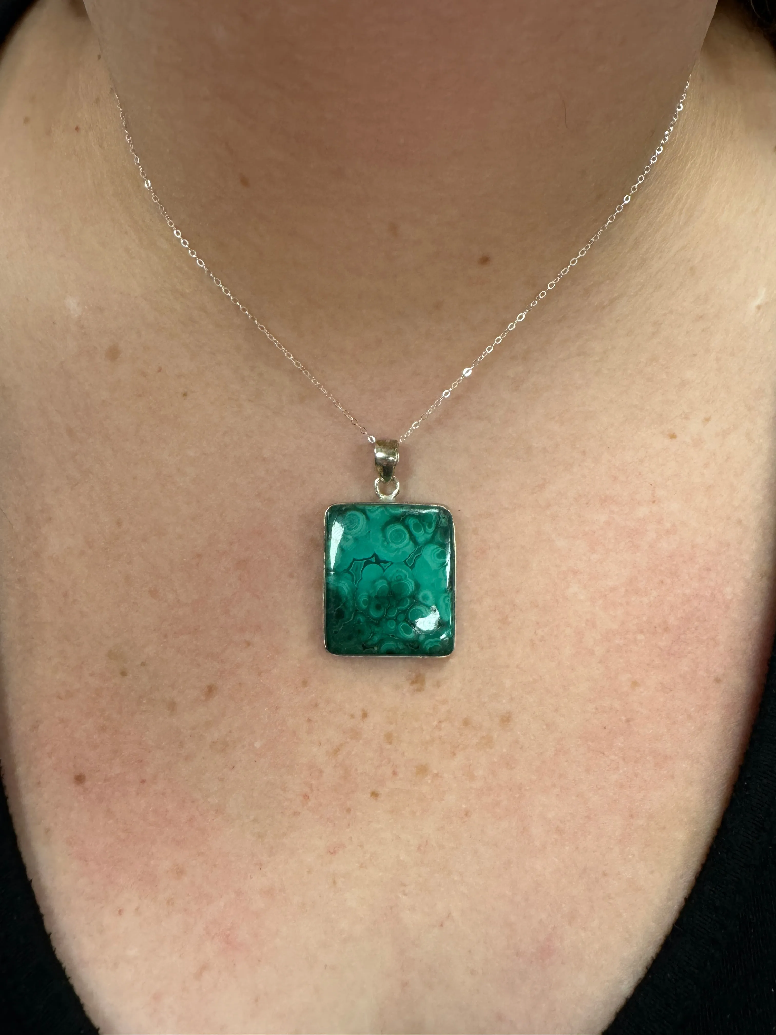 Malachite Crystal Necklace, Malachite Pendant