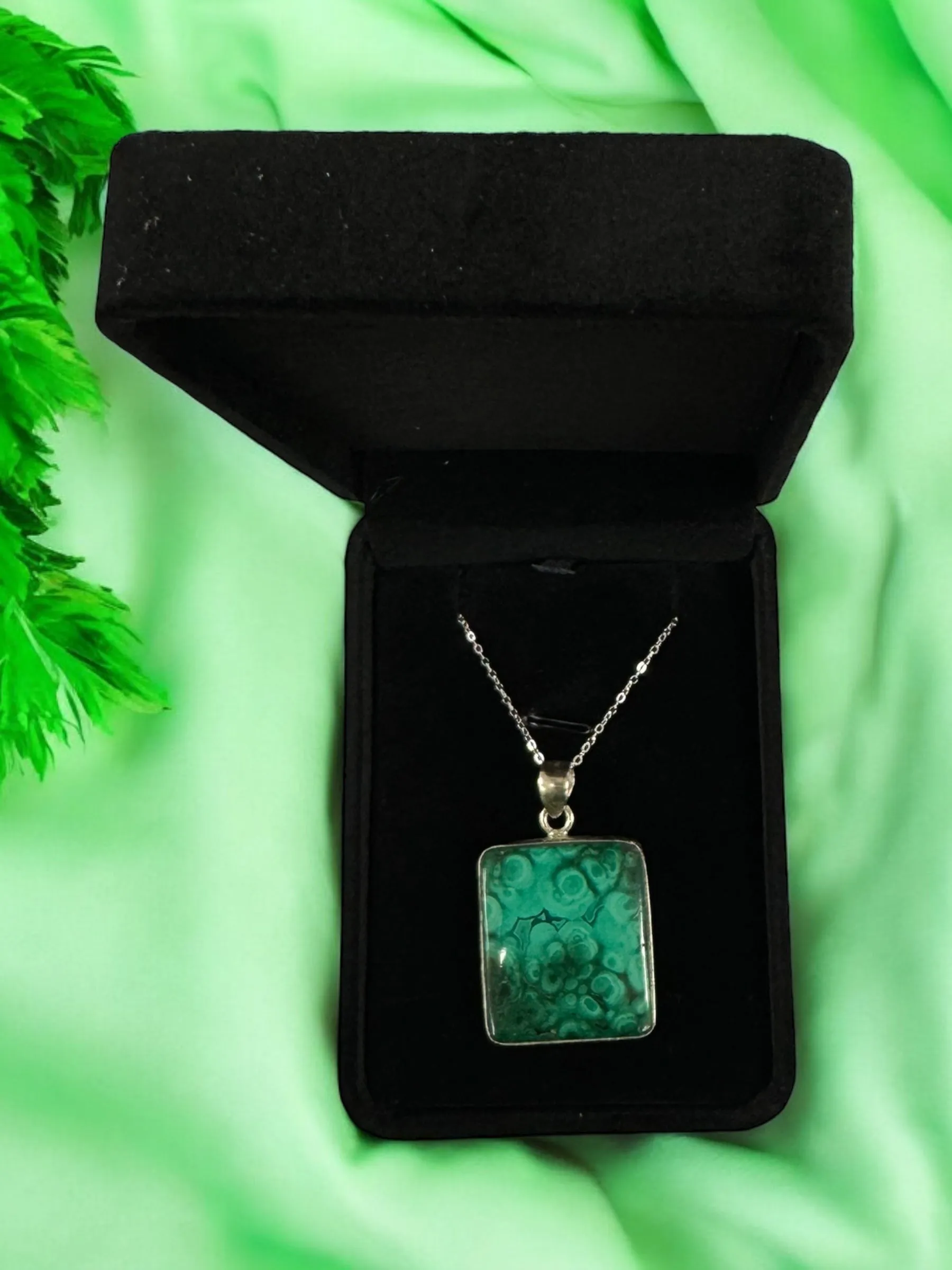 Malachite Crystal Necklace, Malachite Pendant