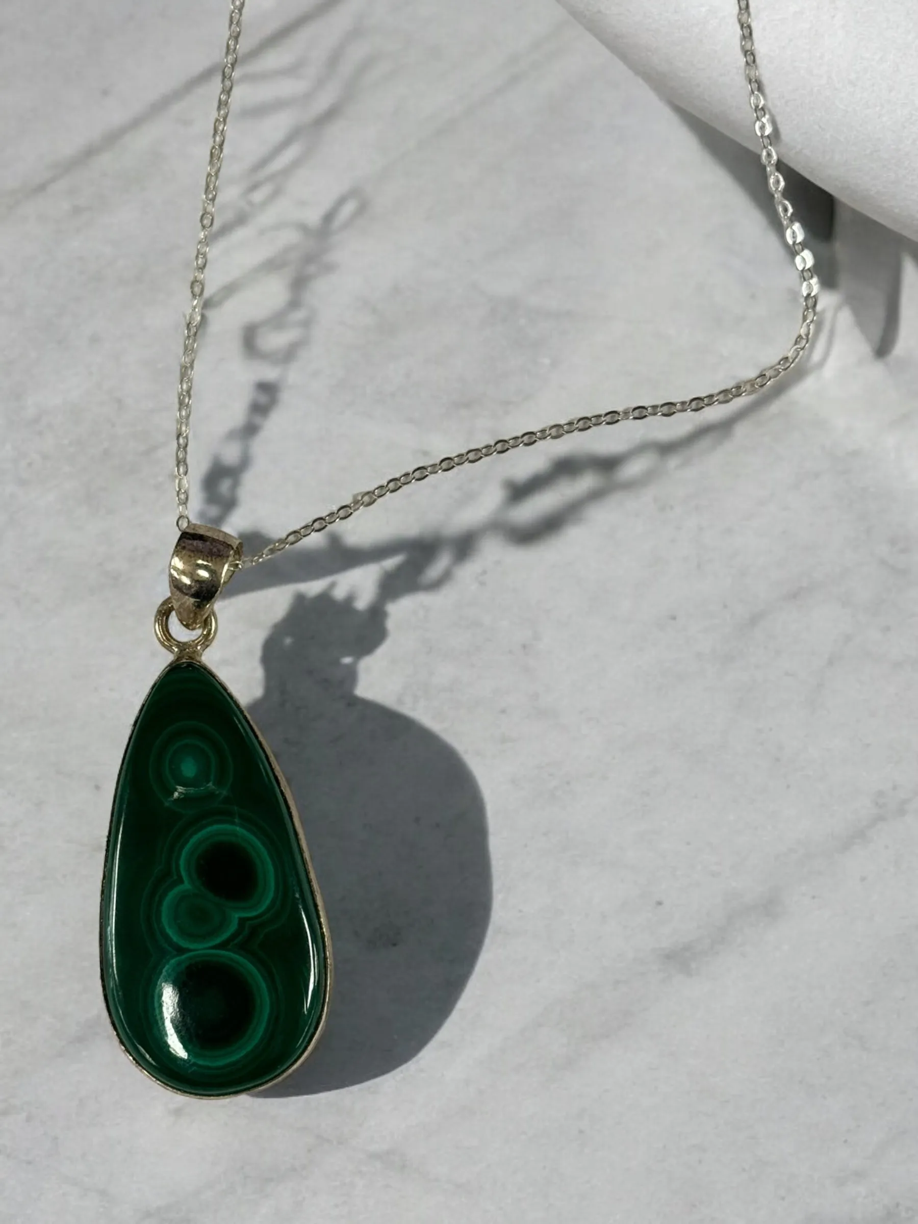 Malachite Crystal Necklace, Malachite Pendant