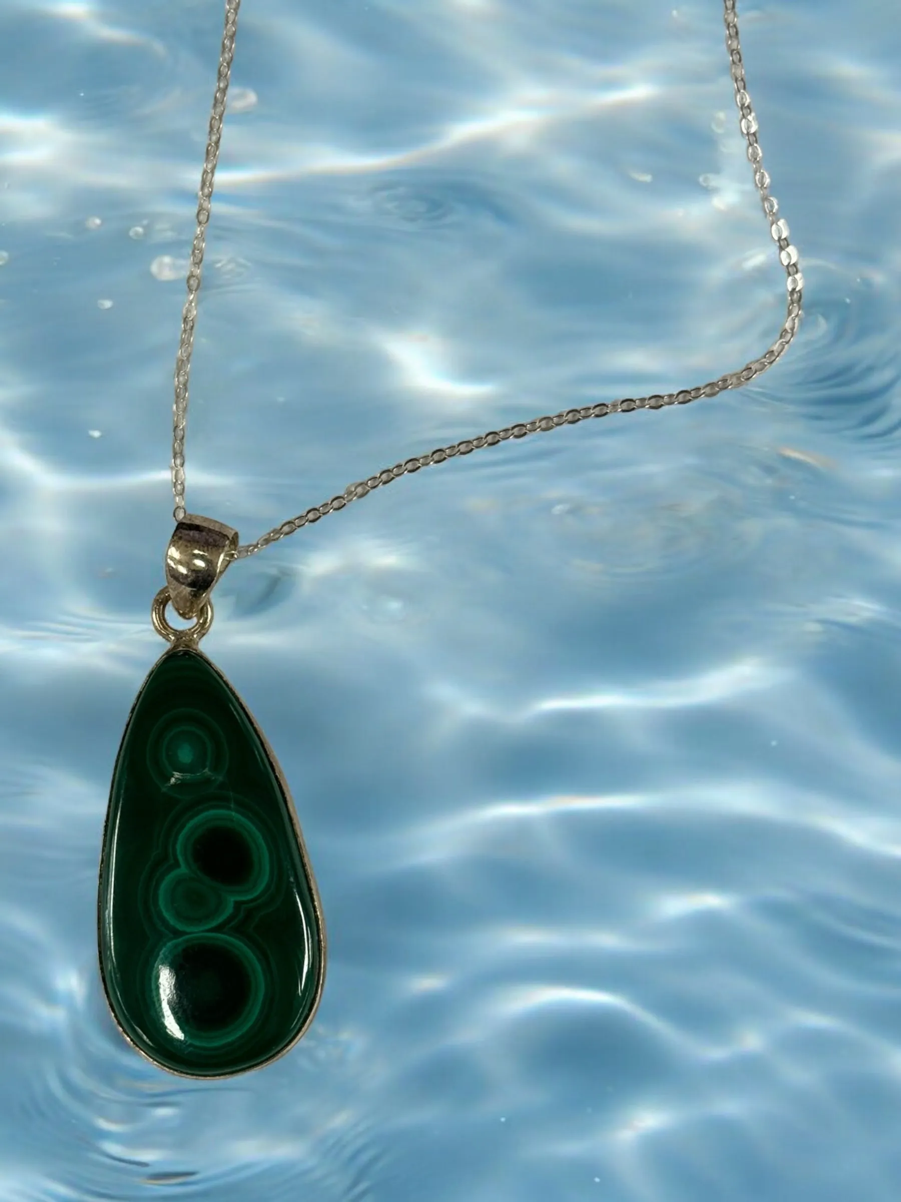 Malachite Crystal Necklace, Malachite Pendant
