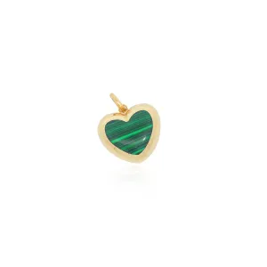 Malachite Puffy Heart Charm