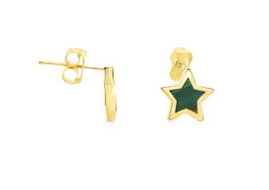 Malachite Star Stud Earrings