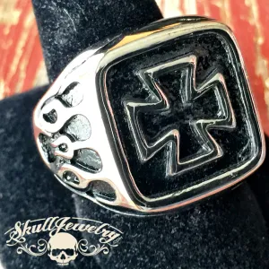 'Maltese Cross' & Flames Ring (#636)