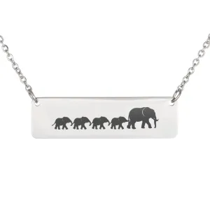 Mama and Baby Elephant Bar Necklace, Personalized Mom Gift Necklace (elephant4)