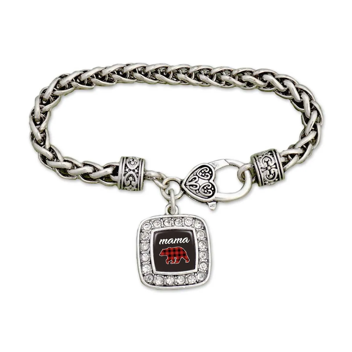 Mama Bear Plaid Clamp Bracelet