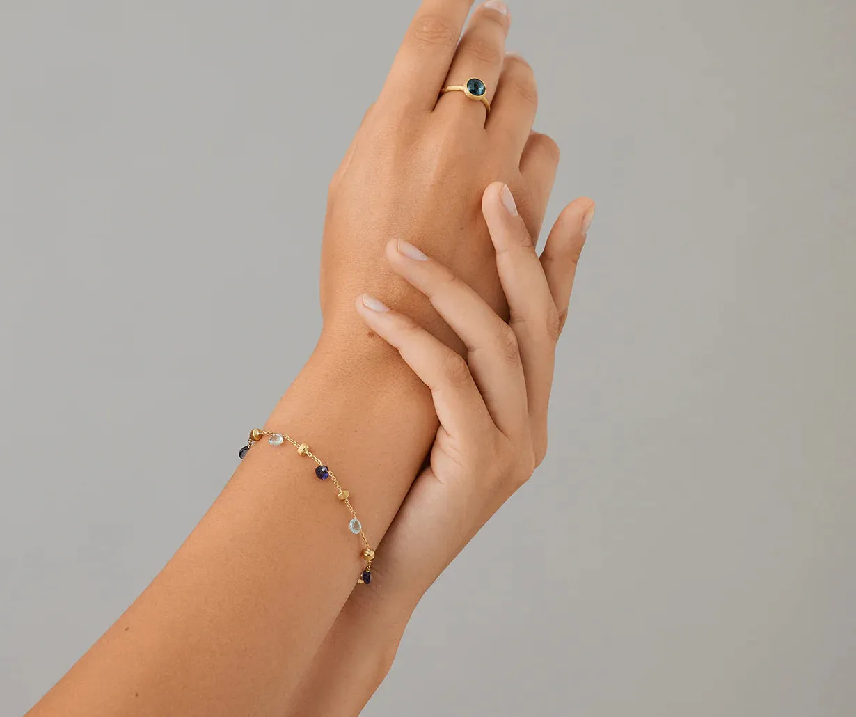 Marco Bicego 18kt Yellow Gold Single-Strand Topaz & Iolite Bracelet - BB765_MIX240_Y_02