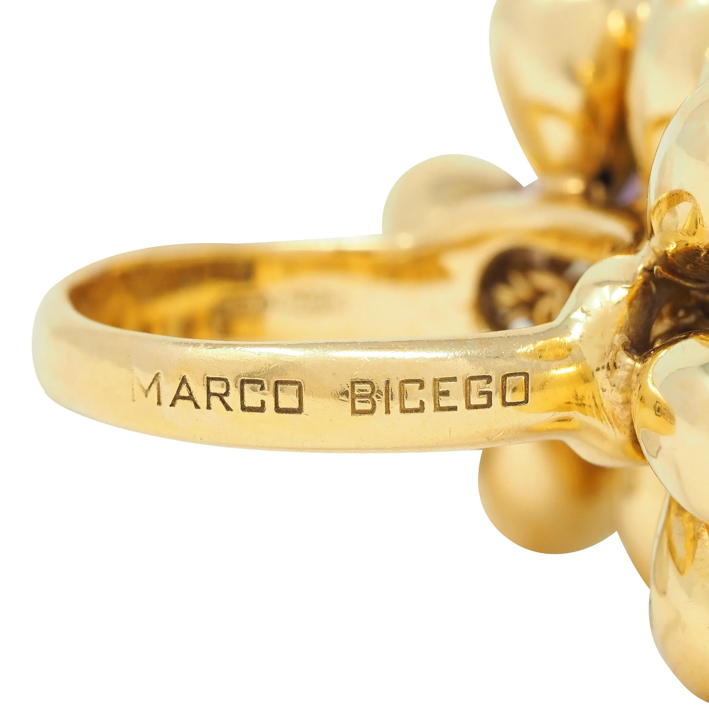 Marco Bicego Multi-Gem Topaz Citrine 18 Karat Yellow Gold Paradise Briolette Burst Ring