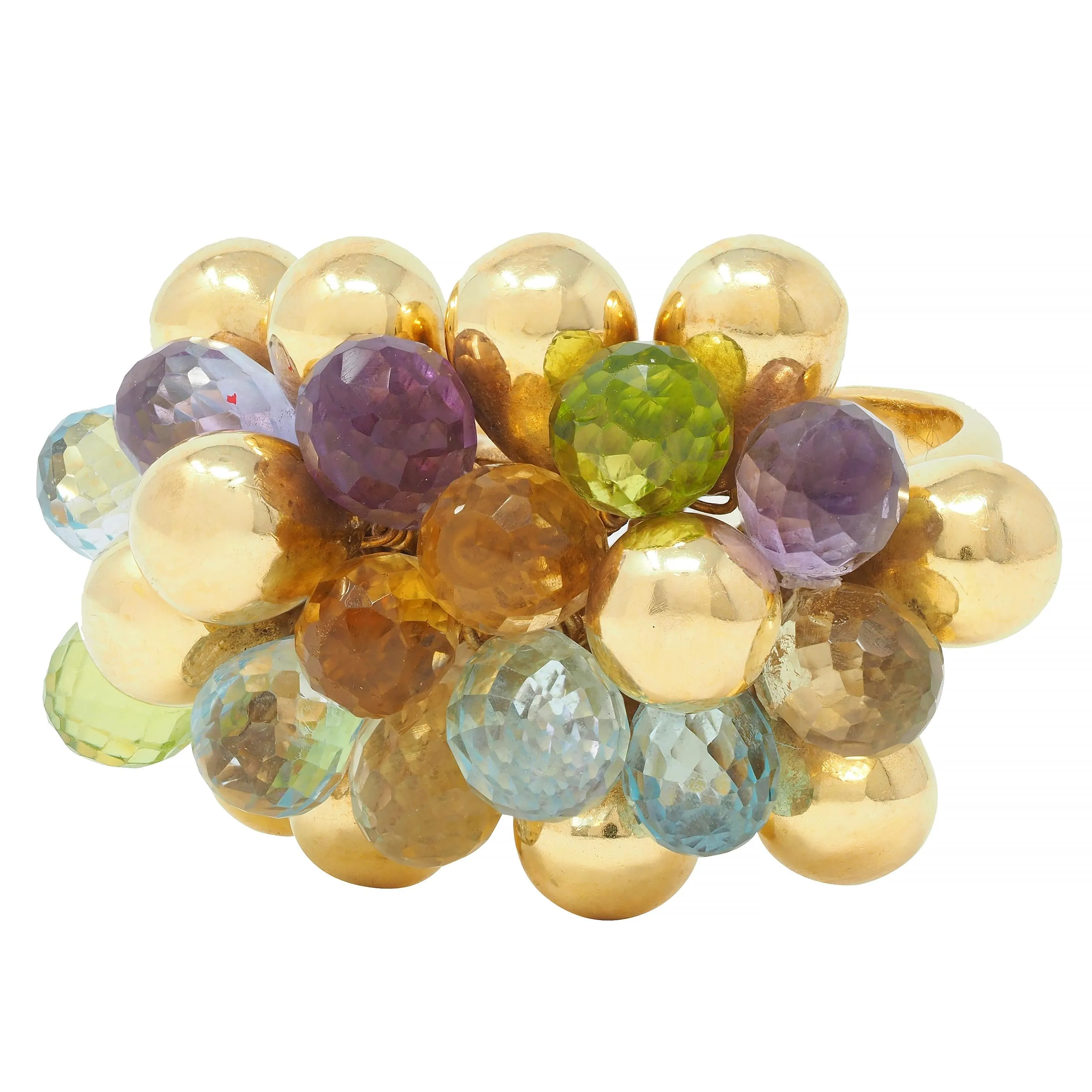 Marco Bicego Multi-Gem Topaz Citrine 18 Karat Yellow Gold Paradise Briolette Burst Ring