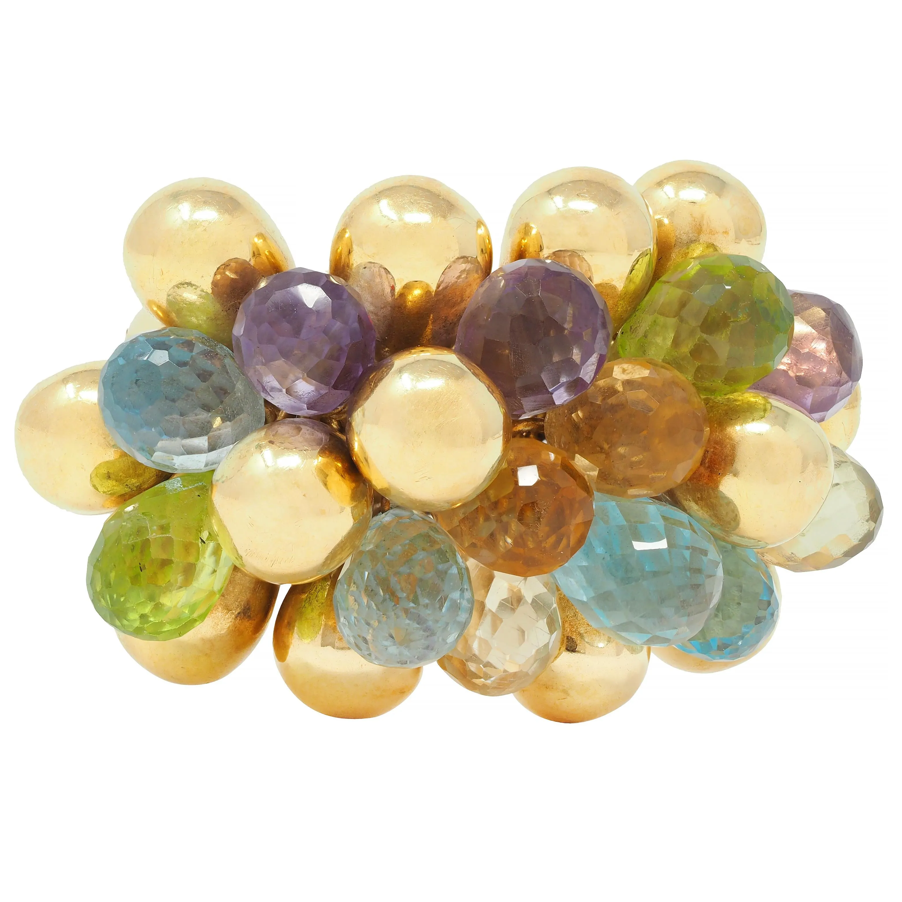 Marco Bicego Multi-Gem Topaz Citrine 18 Karat Yellow Gold Paradise Briolette Burst Ring