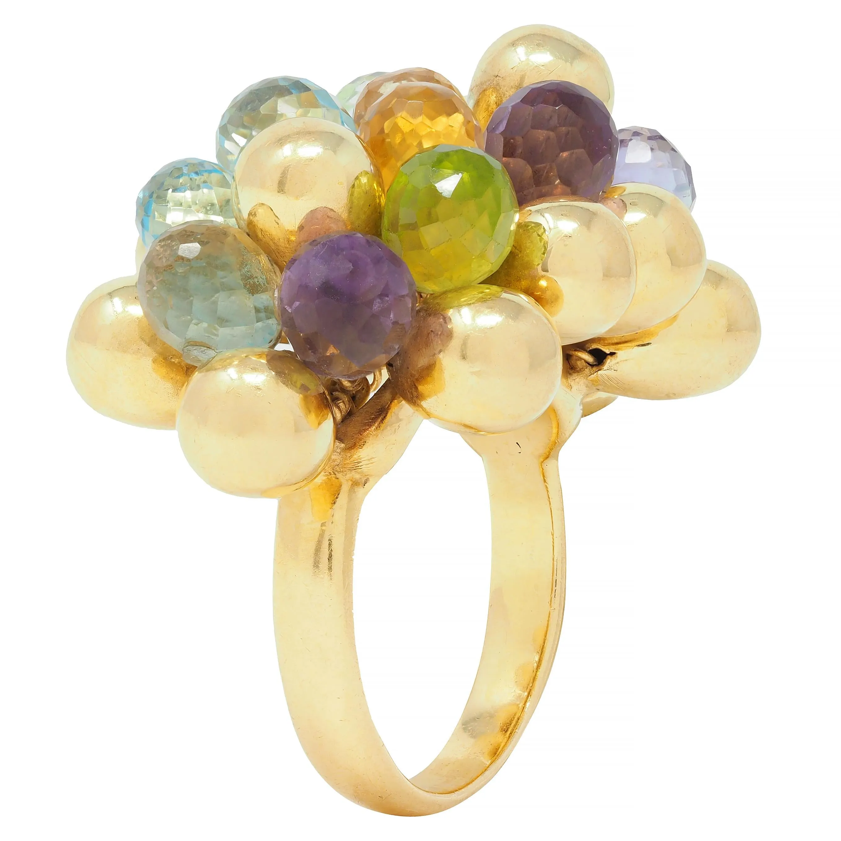 Marco Bicego Multi-Gem Topaz Citrine 18 Karat Yellow Gold Paradise Briolette Burst Ring