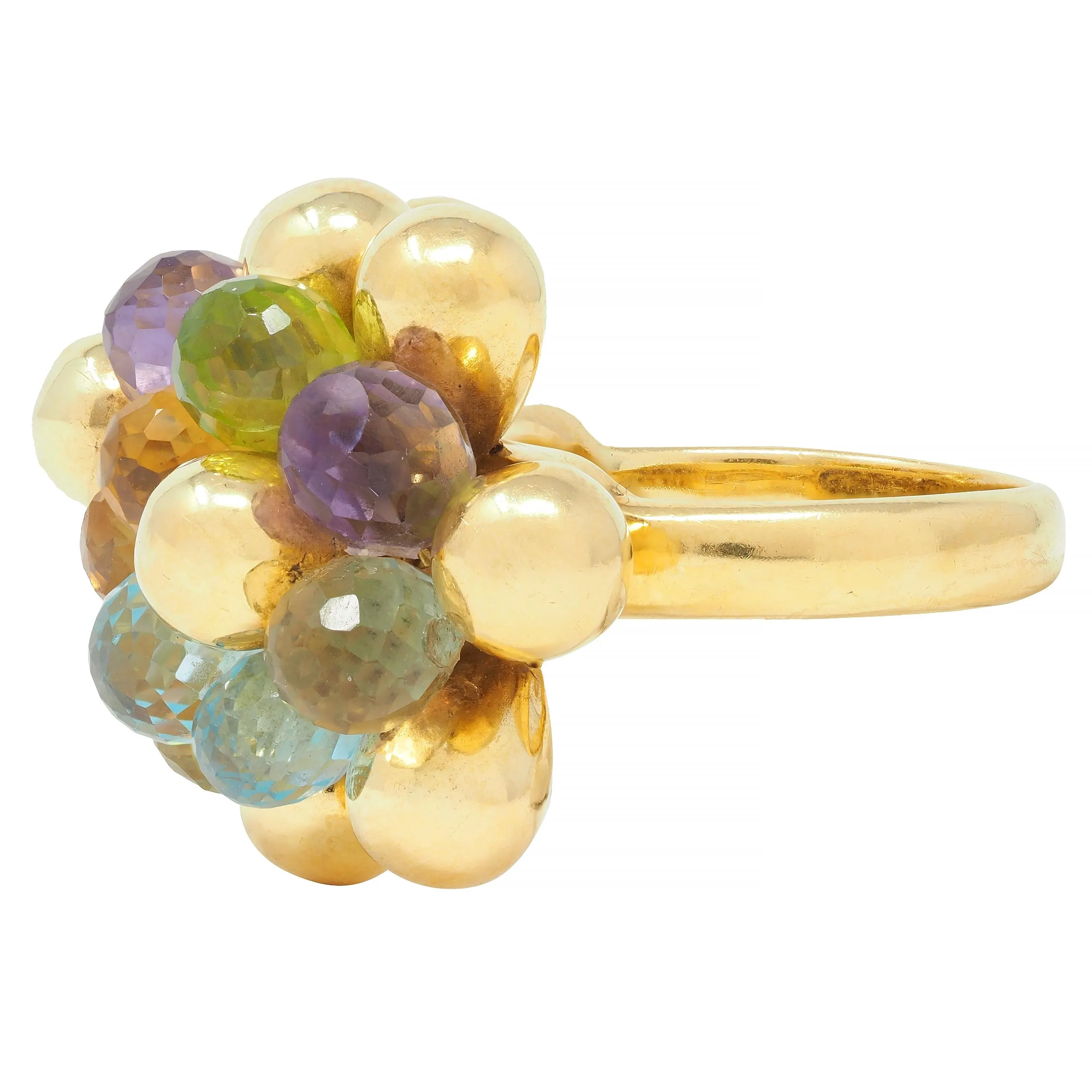 Marco Bicego Multi-Gem Topaz Citrine 18 Karat Yellow Gold Paradise Briolette Burst Ring