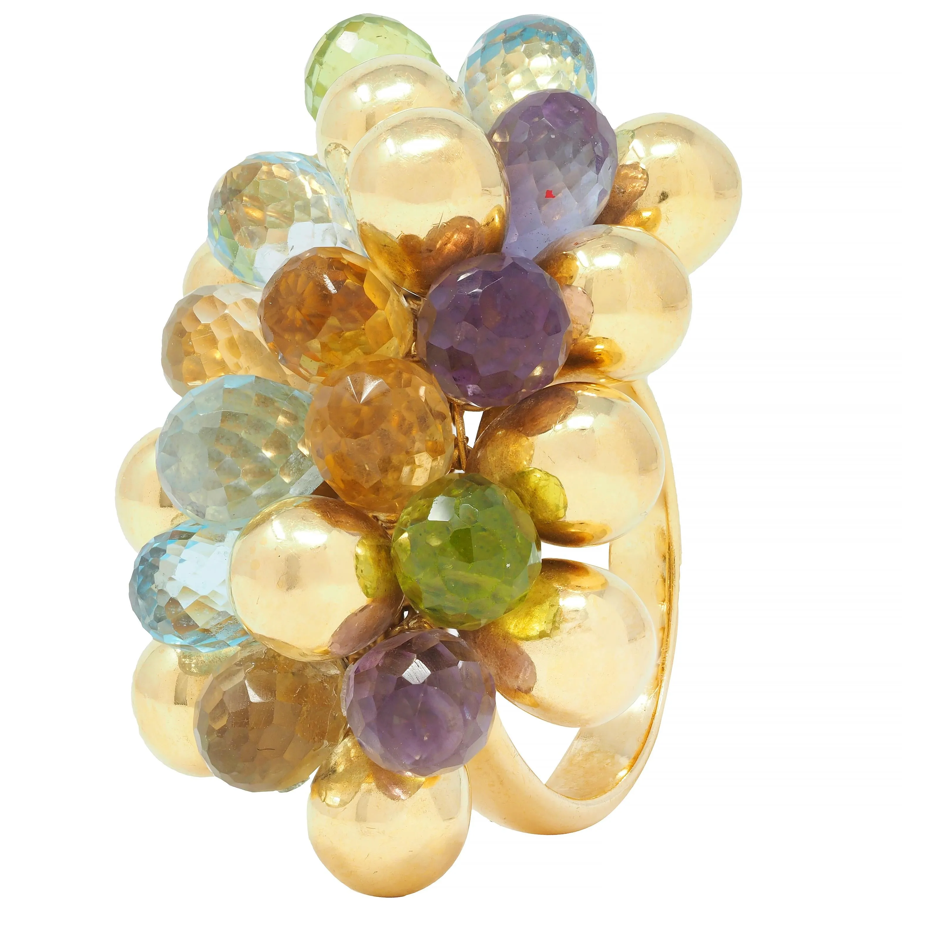 Marco Bicego Multi-Gem Topaz Citrine 18 Karat Yellow Gold Paradise Briolette Burst Ring