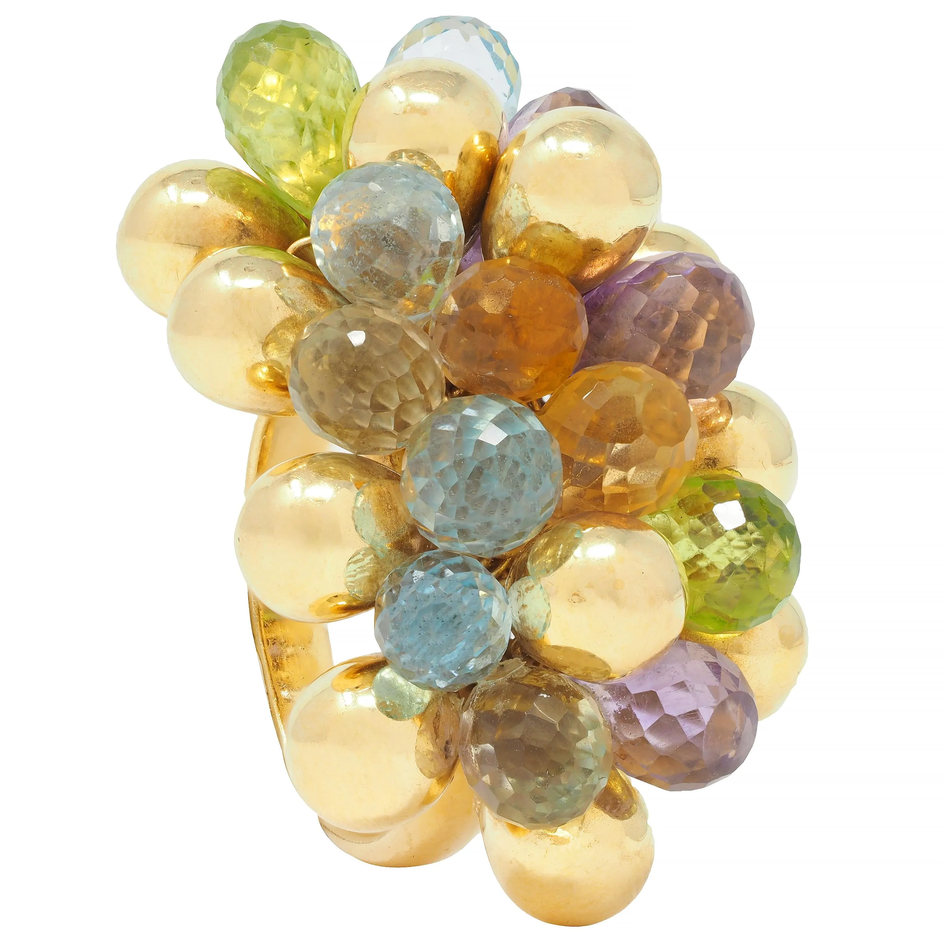 Marco Bicego Multi-Gem Topaz Citrine 18 Karat Yellow Gold Paradise Briolette Burst Ring