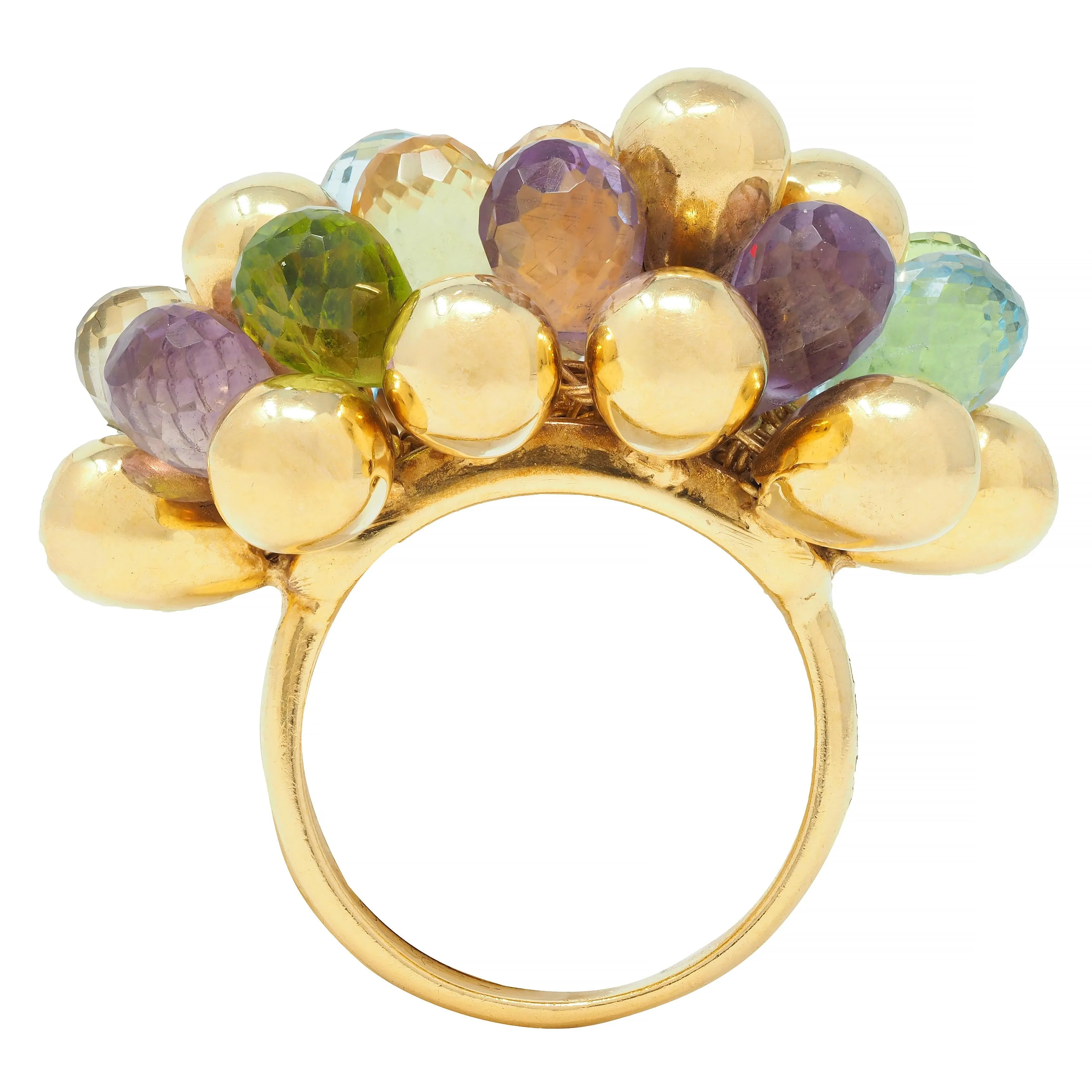 Marco Bicego Multi-Gem Topaz Citrine 18 Karat Yellow Gold Paradise Briolette Burst Ring