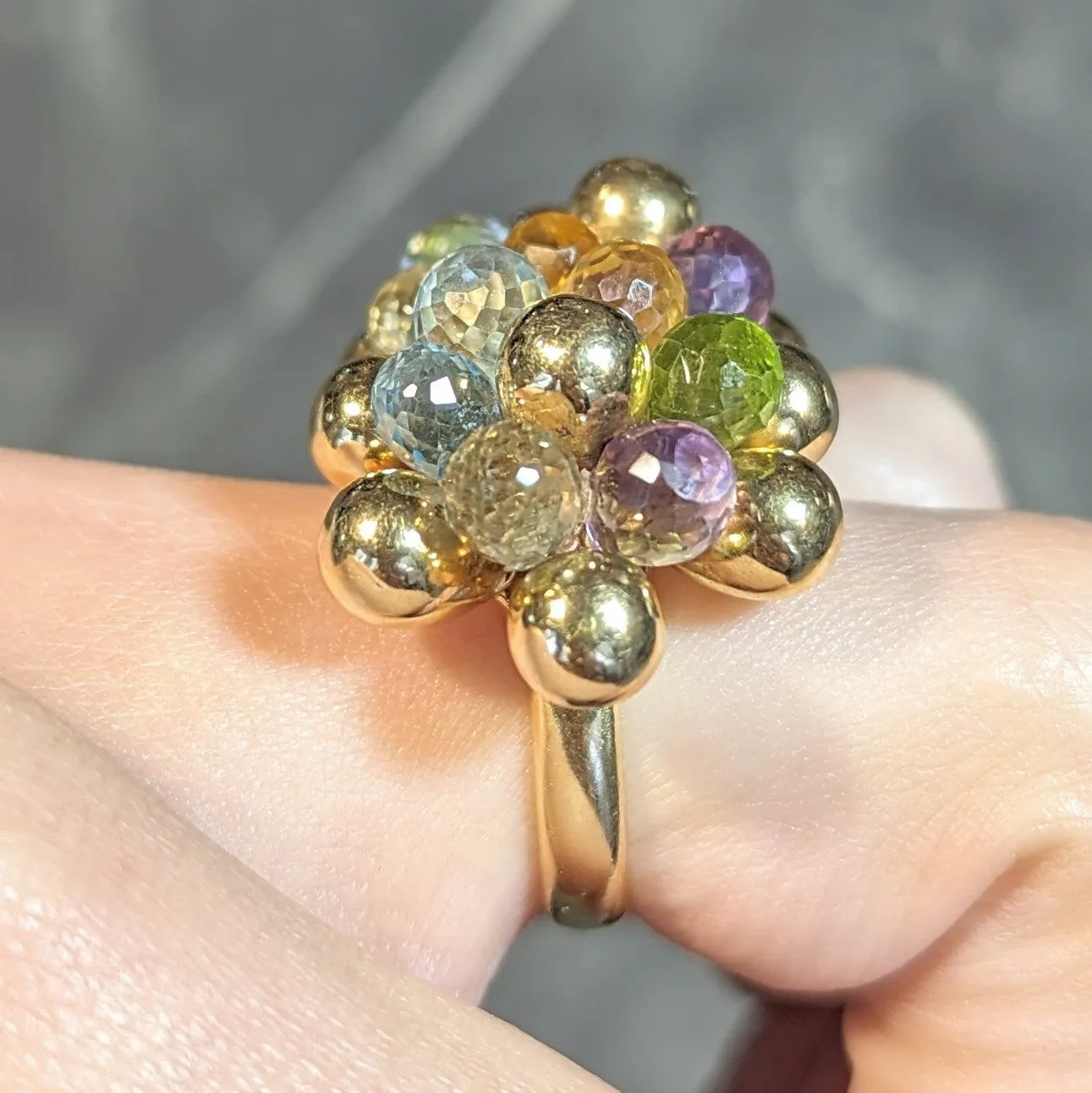Marco Bicego Multi-Gem Topaz Citrine 18 Karat Yellow Gold Paradise Briolette Burst Ring