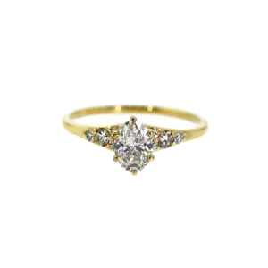 Marquise Cut Diamond & Pave Engagement Ring