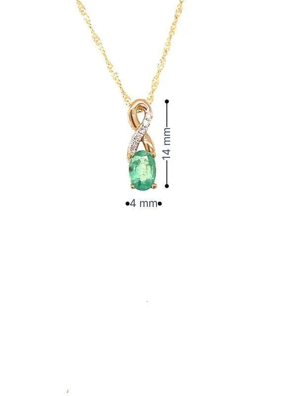 May Birthstone Pendant With 0.03TDW Diamond Accent Set in 10K Yellow Gold