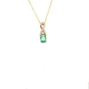 May Birthstone Pendant With 0.03TDW Diamond Accent Set in 10K Yellow Gold