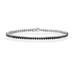 Men’s 2-Prong Black Diamond Tennis Bracelet