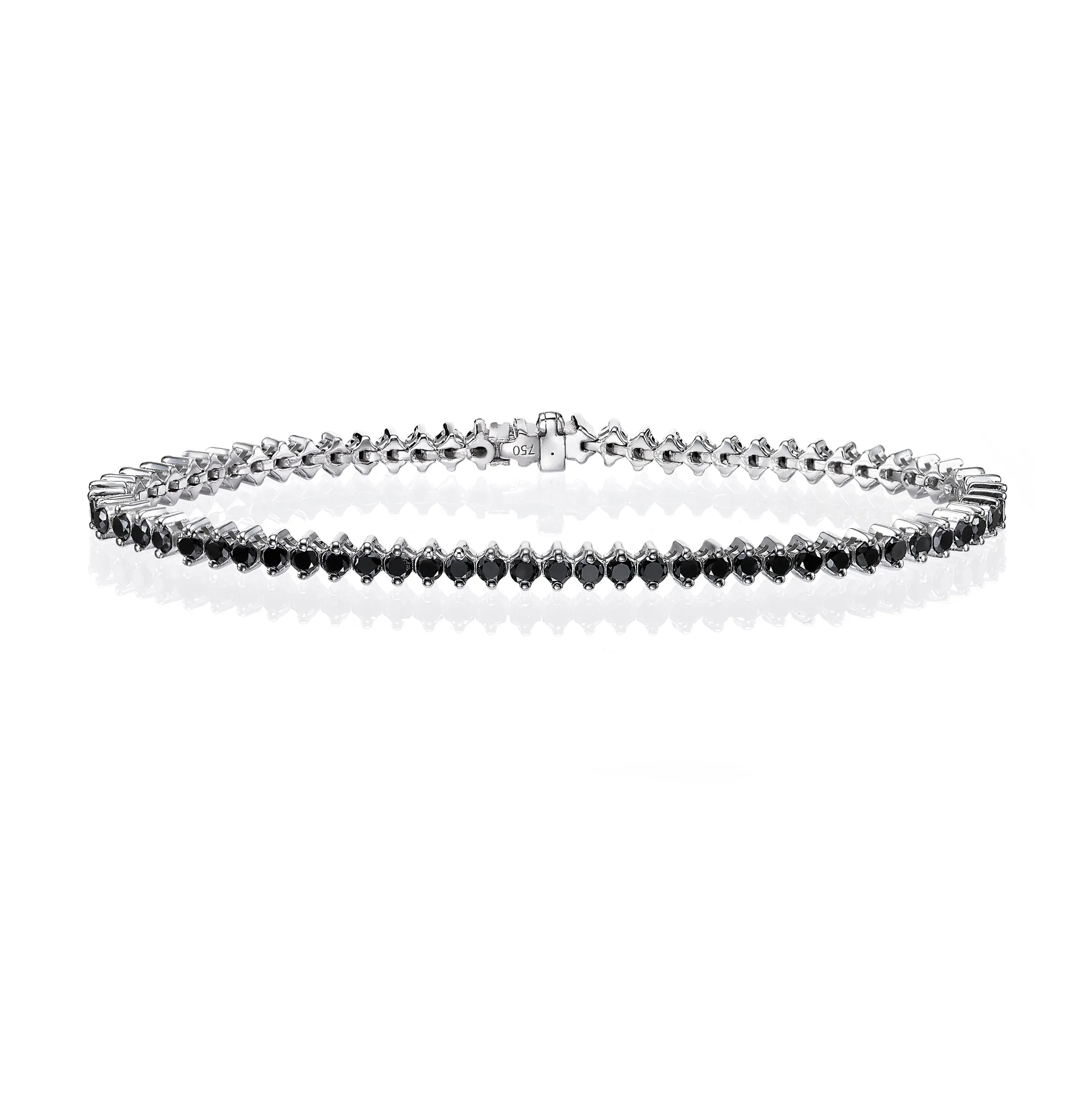 Men’s 2-Prong Black Diamond Tennis Bracelet