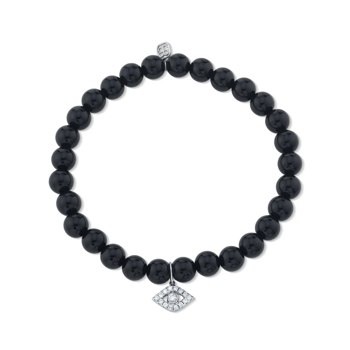 Men's Collection Large White Gold & Diamond Bezel Eye on Onyx