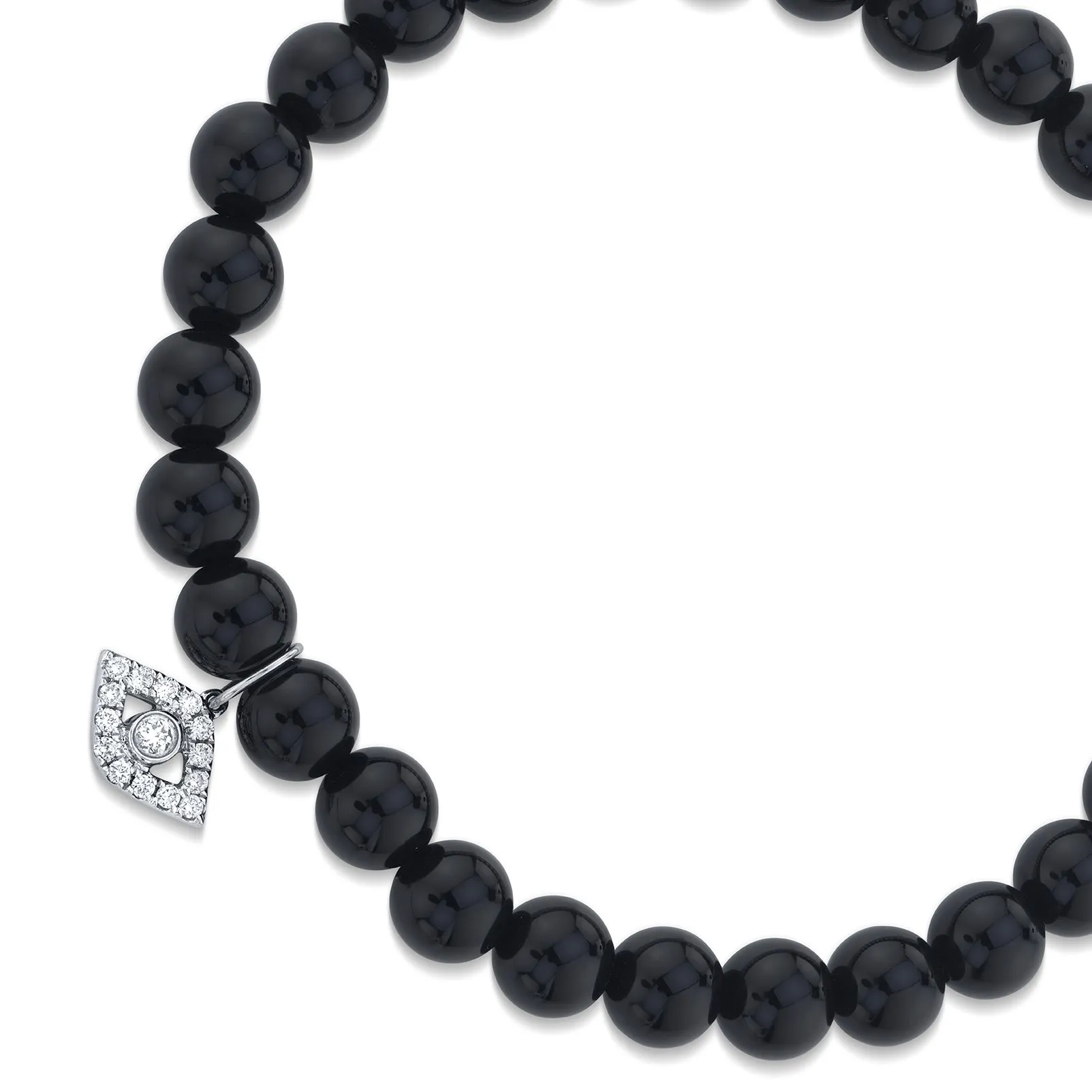 Men's Collection Large White Gold & Diamond Bezel Eye on Onyx