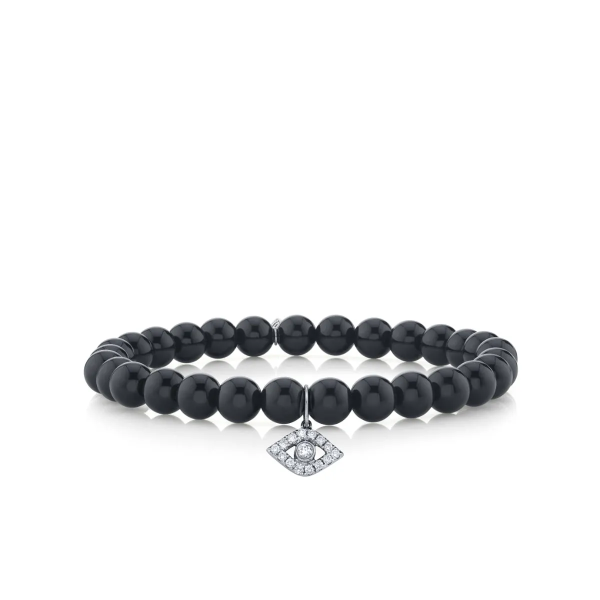 Men's Collection Large White Gold & Diamond Bezel Eye on Onyx