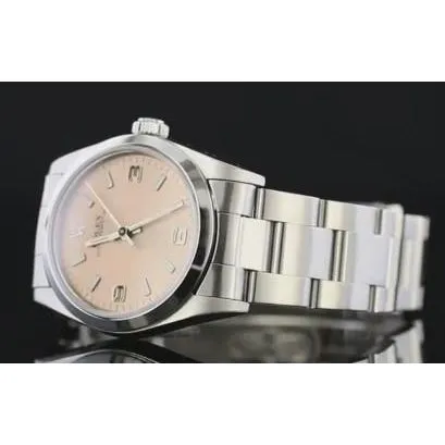 Midsize 31Mm Rolexdatejust Watch Smooth Bezel Pink Dial Ss