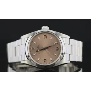 Midsize 31Mm Rolexdatejust Watch Smooth Bezel Pink Dial Ss