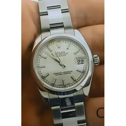 Midsize Datejust Rolex 31Mm Watch Smooth Bezel Ss Bracelet