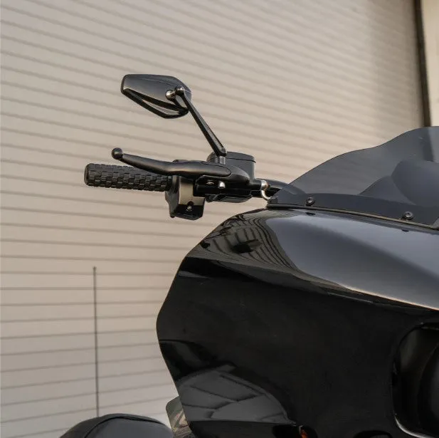Mini Stocker Forged Mirror, Black - Left