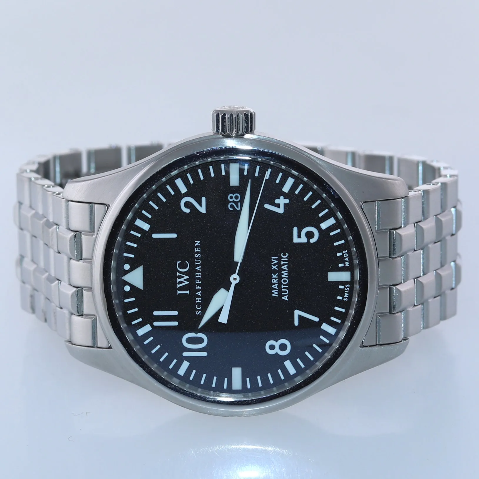 MINT PAPERS IWC Pilot Mark XVI Stainless Steel Black Date 39mm IW325504 Watch