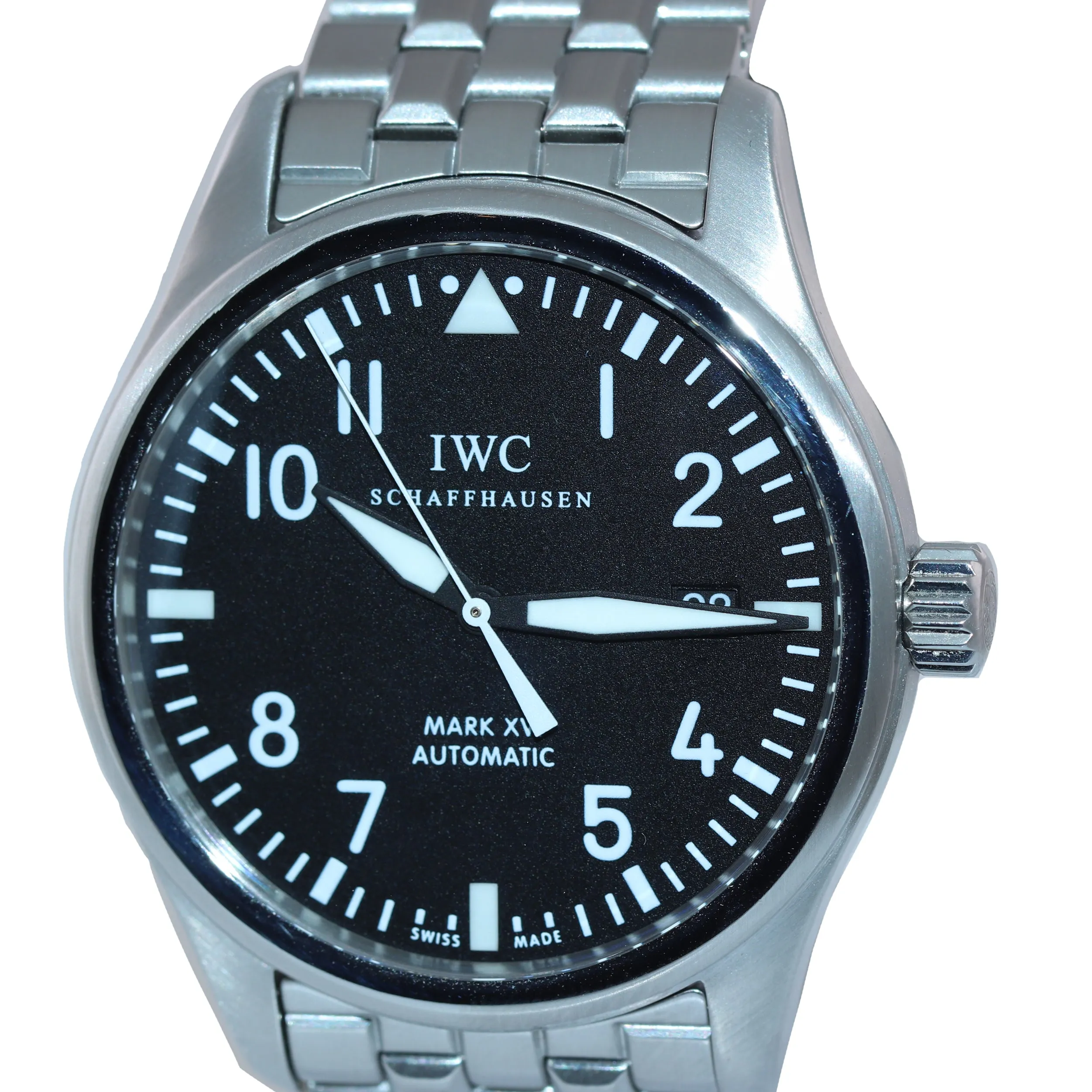 MINT PAPERS IWC Pilot Mark XVI Stainless Steel Black Date 39mm IW325504 Watch