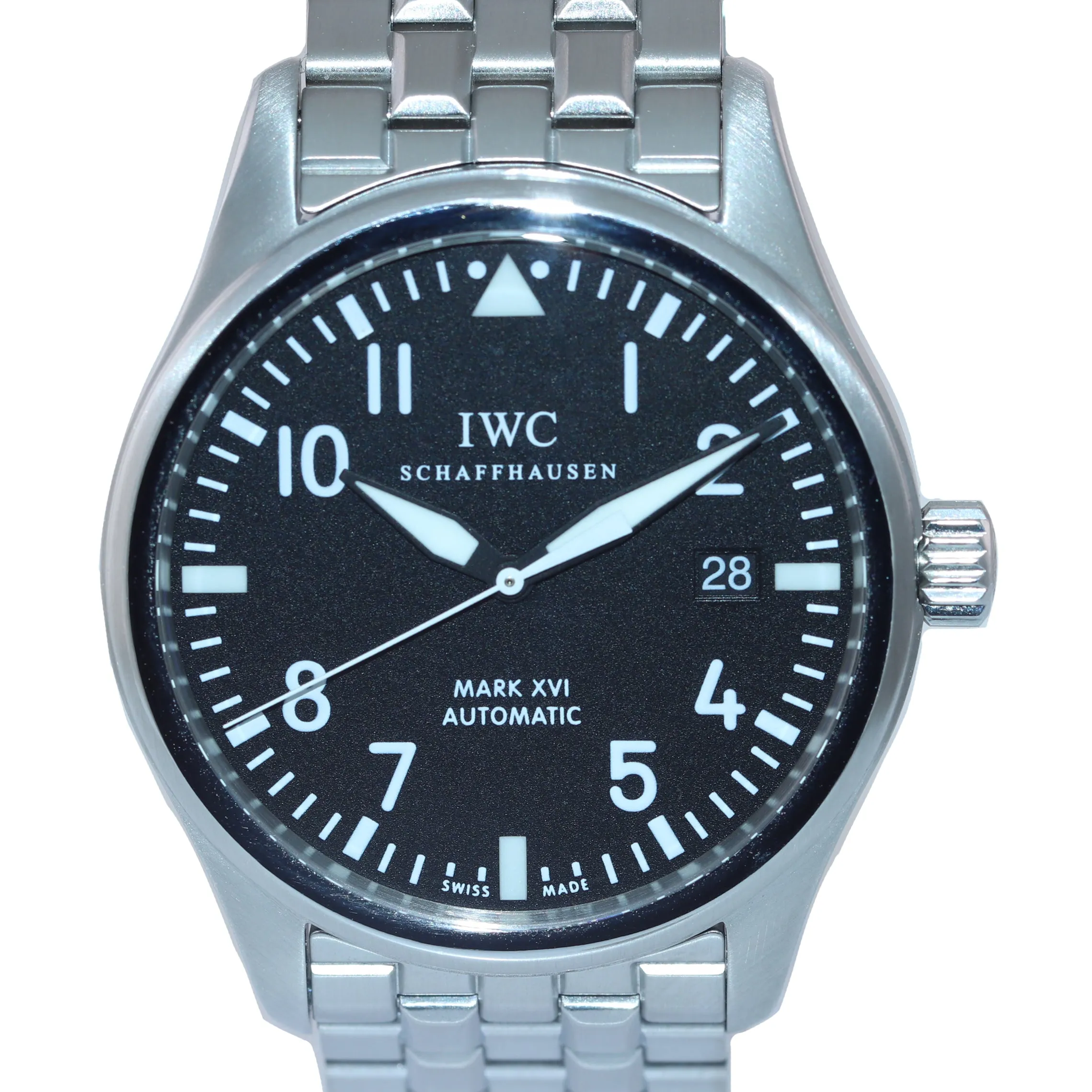 MINT PAPERS IWC Pilot Mark XVI Stainless Steel Black Date 39mm IW325504 Watch