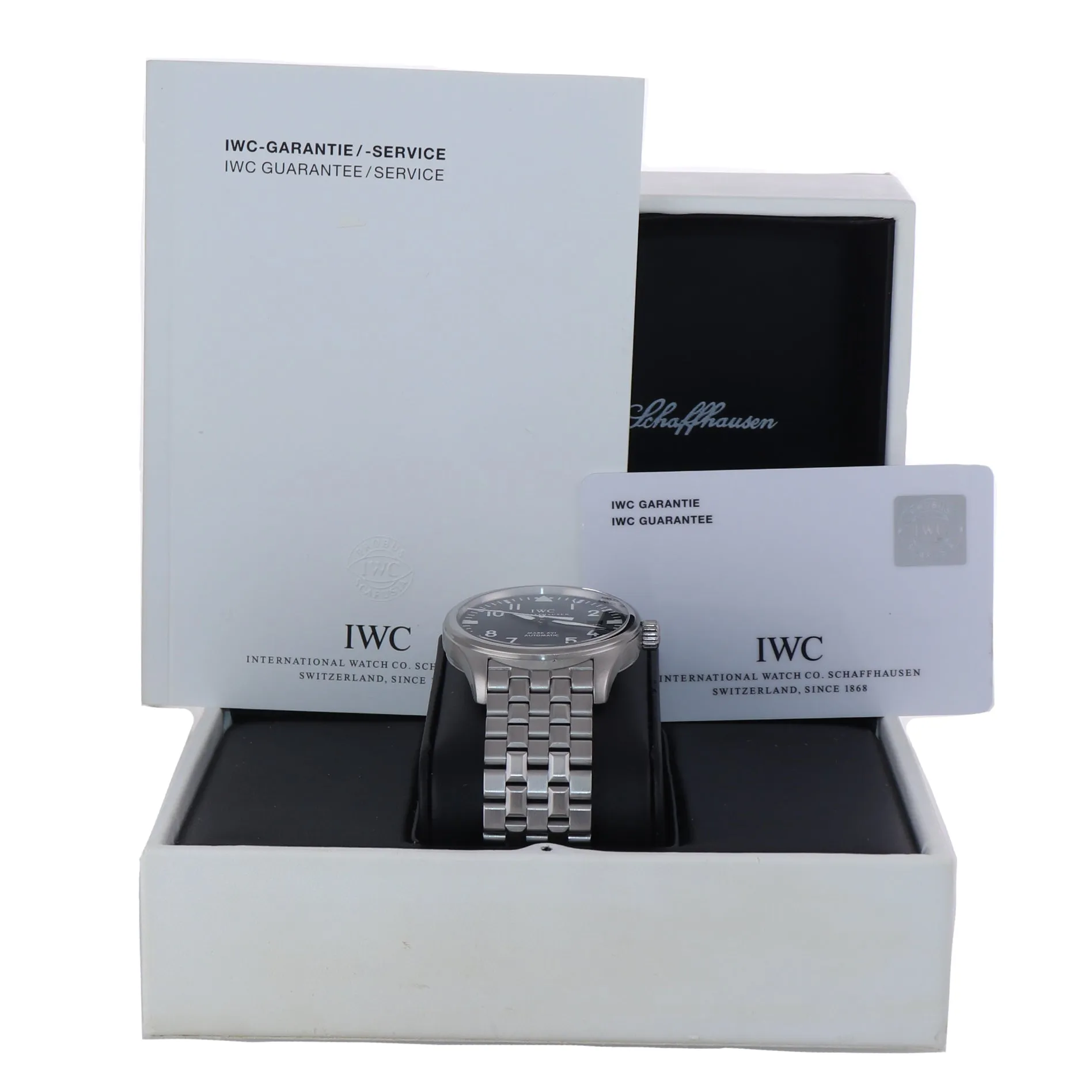 MINT PAPERS IWC Pilot Mark XVI Stainless Steel Black Date 39mm IW325504 Watch