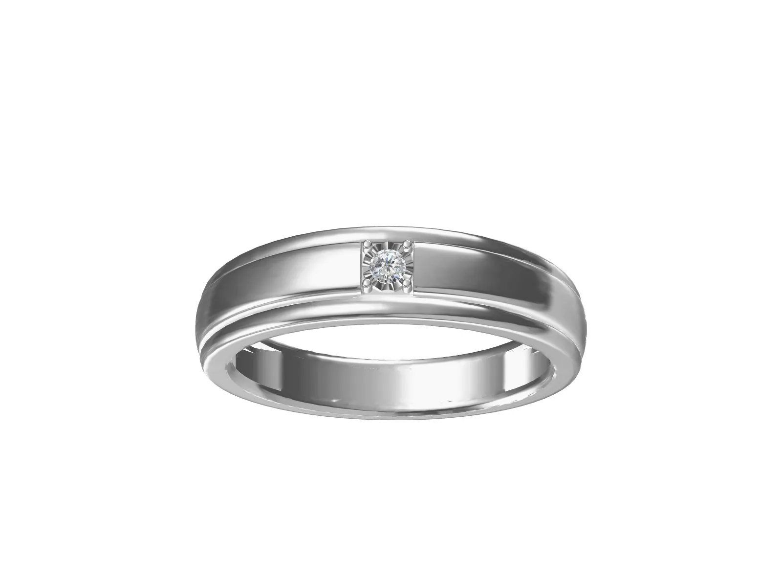 Mirage Diamond Set Miracle Men's Ring in Sterling Silver