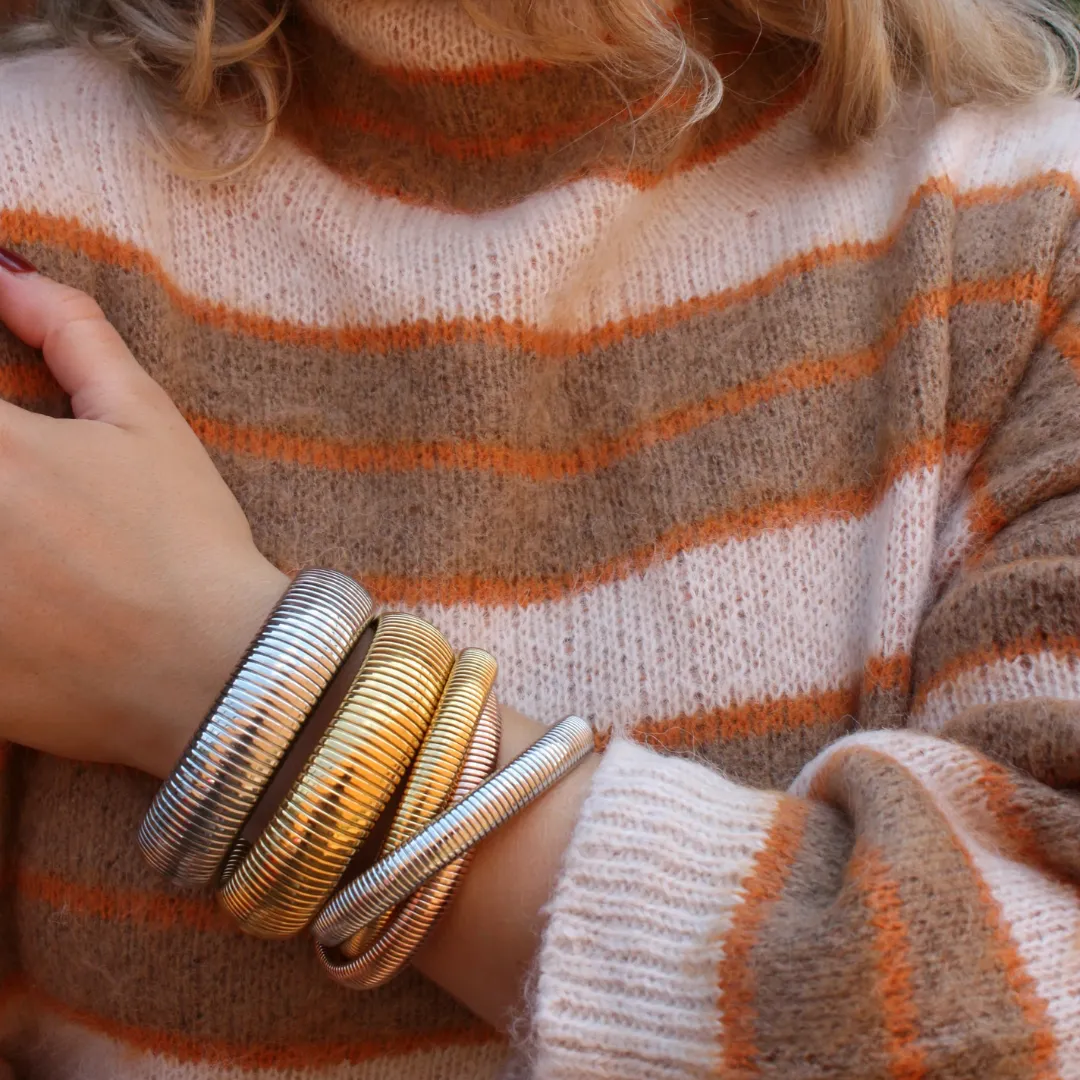 Mixed Rose Gold Twisted Cobra Bracelet