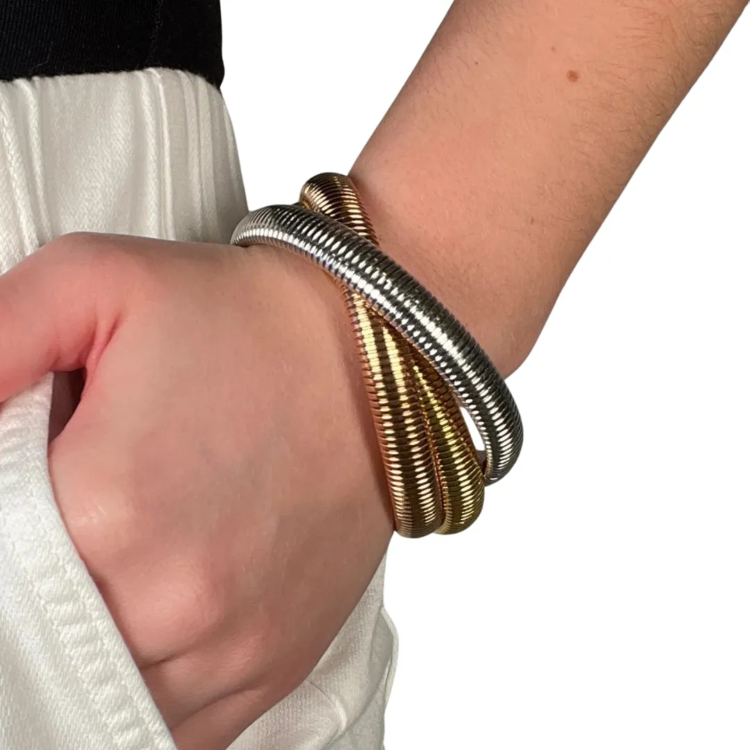 Mixed Rose Gold Twisted Cobra Bracelet