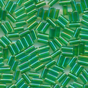MIYUKI Bugle Seed Beads #179 Green (Transparent Rainbow)