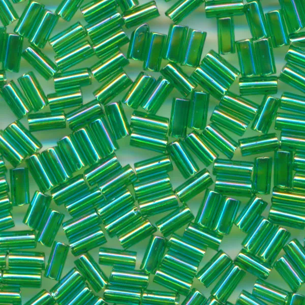 MIYUKI Bugle Seed Beads #179 Green (Transparent Rainbow)