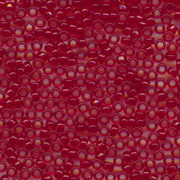 MIYUKI Round Rocaille Seed Beads #141D Dark Red (Transparent)
