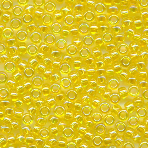 MIYUKI Round Rocaille Seed Beads #252 Yellow (Transparent Rainbow)