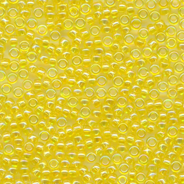 MIYUKI Round Rocaille Seed Beads #252 Yellow (Transparent Rainbow)