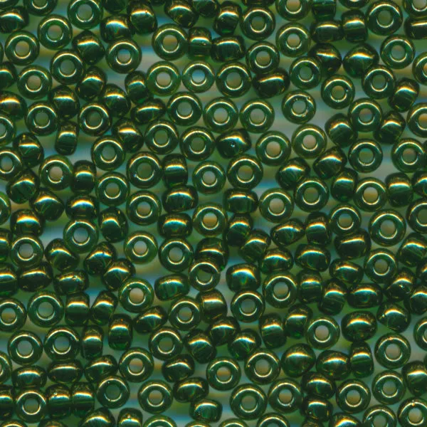 MIYUKI Round Rocaille Seed Beads #306 Green (Gold Luster)