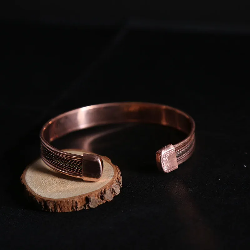 MJBR00041COP Pure Copper Designer Healthy Bracelet for Men & Women