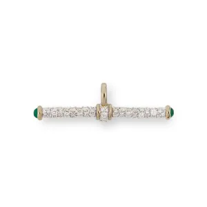 Modern Finish Diamond Pavé T-Bar Pendant by Lucy Delius