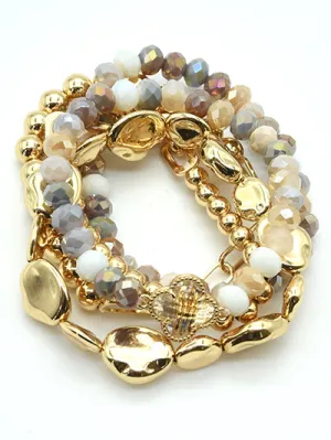Multi Strand Crystal Clover Bracelet
