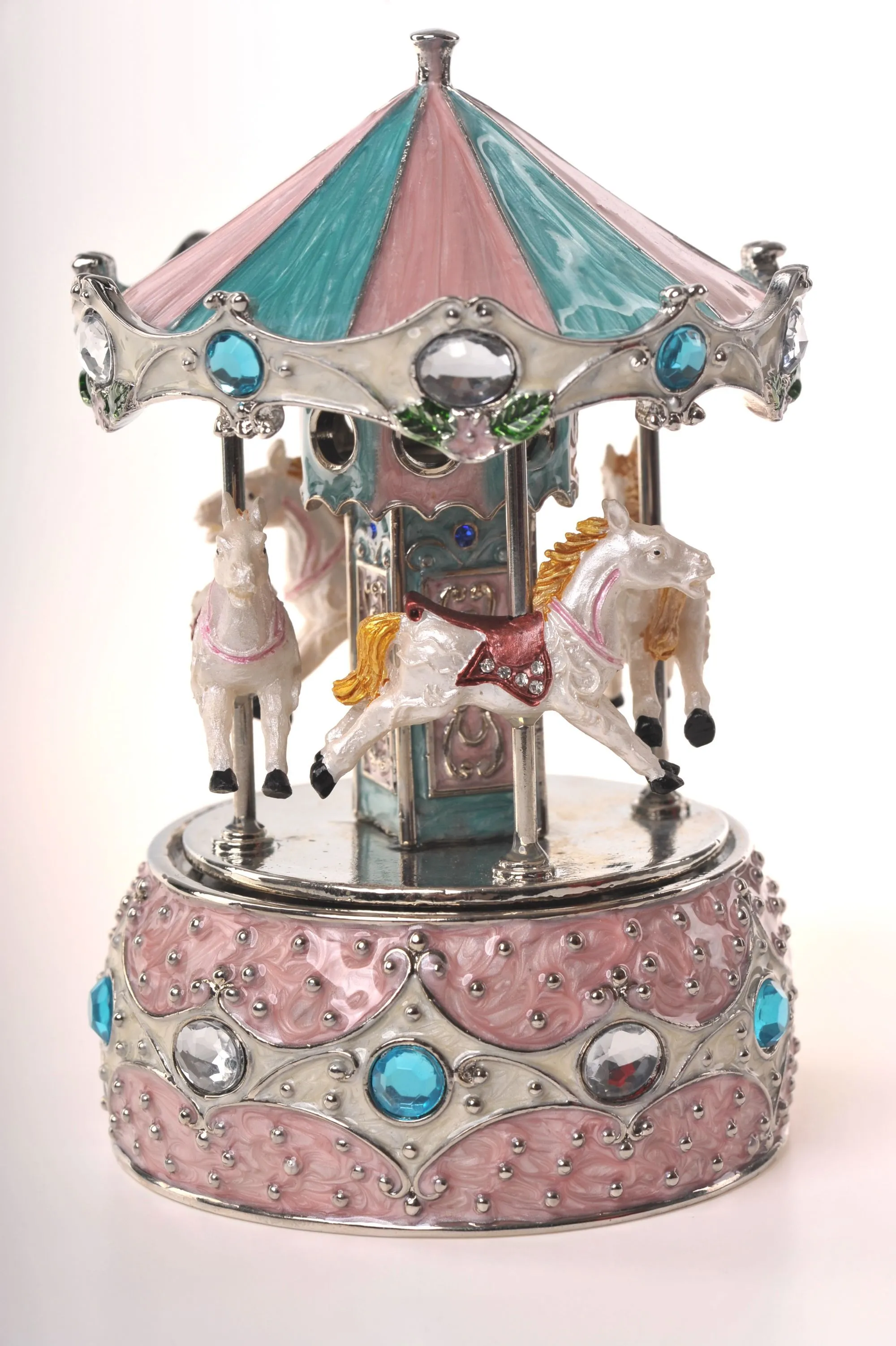 Musical Pink Horse Carousel