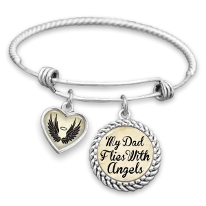 My Dad Flies With Angels Charm Bracelet