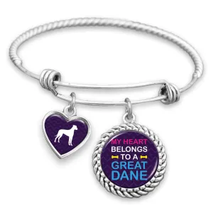 My Heart Belongs To A Great Dane Charm Bracelet